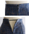 [Sale items cannot be returned or exchanged] Elegant pleated skirt with tweed check