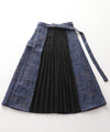 [Sale items cannot be returned or exchanged] Elegant pleated skirt with tweed check