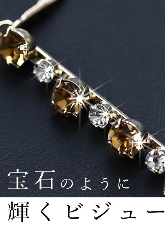 (ゴールド)ドレスにもTシャツにも合う3連煌めきネックレス