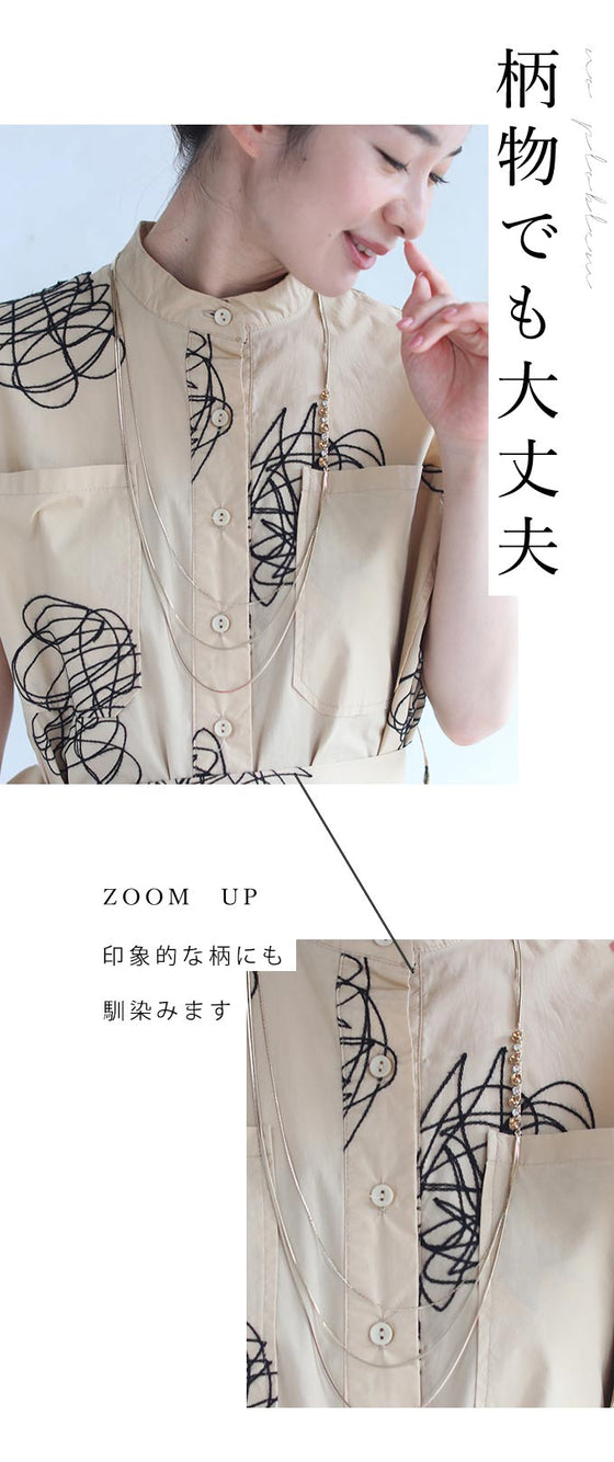 (ゴールド)ドレスにもTシャツにも合う3連煌めきネックレス