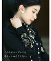 [Sale items cannot be returned or exchanged] For going out. Ribbed knit top with floral cut lace