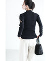 [Sale items cannot be returned or exchanged] For going out. Ribbed knit top with floral cut lace