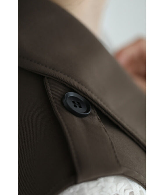 【セール商品返品交換不可】羽織るだけでスッキリIライン トレンチロングジレ