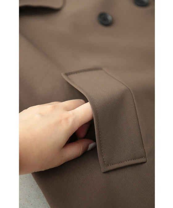 【セール商品返品交換不可】羽織るだけでスッキリIライン トレンチロングジレ