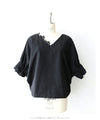 【セール商品返品交換不可】ふっくら花つぼみ袖のドルマンブラウストップス