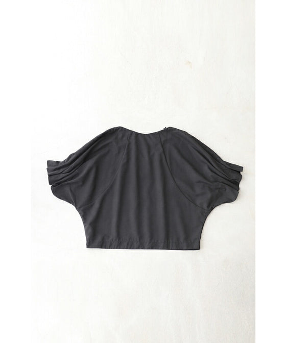 【セール商品返品交換不可】ふっくら花つぼみ袖のドルマンブラウストップス