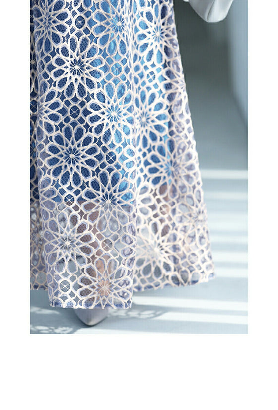 【セール商品返品交換不可】一目惚れカッティング花レースの爽やかスカート