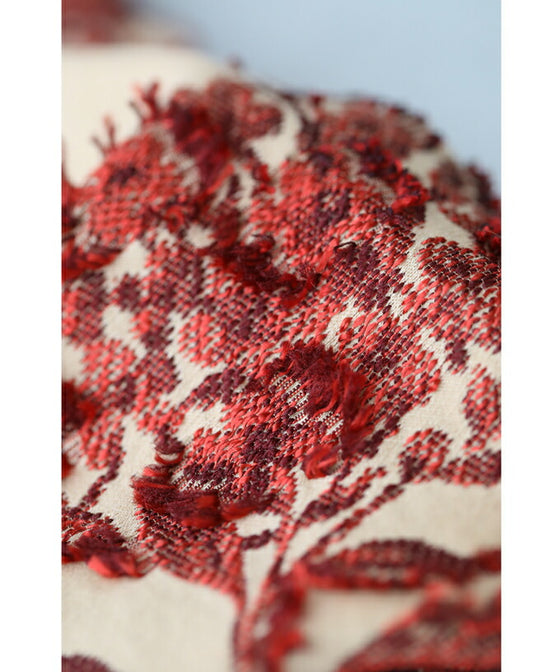 【セール商品返品交換不可】ふわふわ浮かび上がる花刺繍袖プルオーバートップス