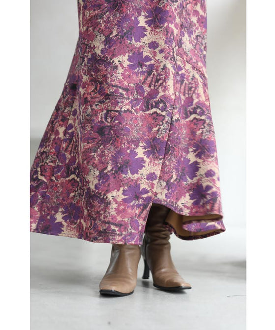 鮮やかな花画のマーメイドラインロングスカート – ONE PEACE ONLINE