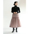 [Sale items cannot be returned or exchanged] Fluffy balloon hem veil medium skirt