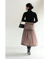 [Sale items cannot be returned or exchanged] Fluffy balloon hem veil medium skirt