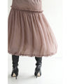 [Sale items cannot be returned or exchanged] Fluffy balloon hem veil medium skirt