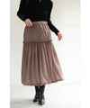 [Sale items cannot be returned or exchanged] Fluffy balloon hem veil medium skirt