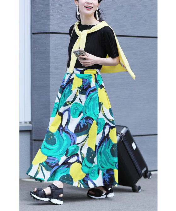 色彩の美しさ溢れるアート柄ミディアムスカート – ONE PEACE ONLINE