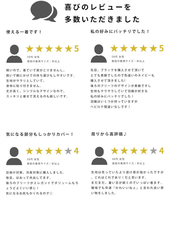 【アウトレット返品交換不可】理想の「透け感」二の腕隠しの夏の涼カーデ