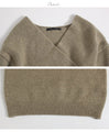 【セール商品返品交換不可】デコルテ美人で女性らしいカシュクール風ニット