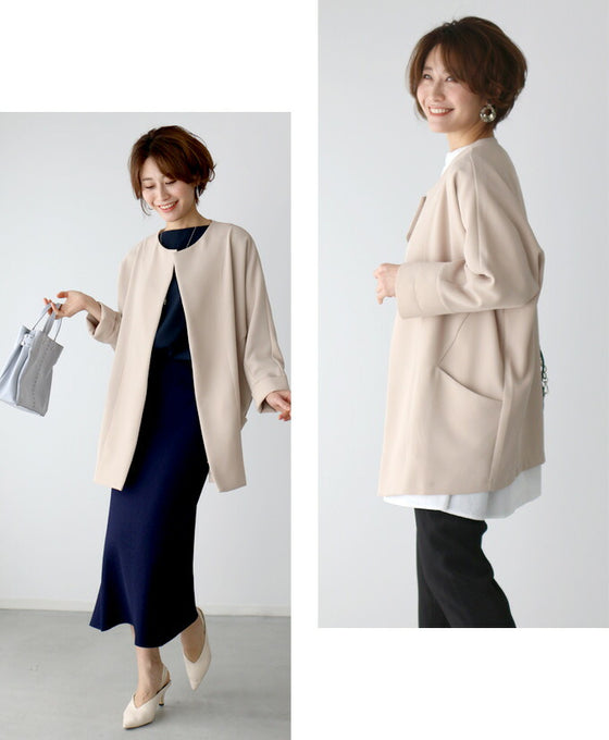 【セール商品返品交換不可】インナーに困らないきれい×ゆったりドルマン春アウター