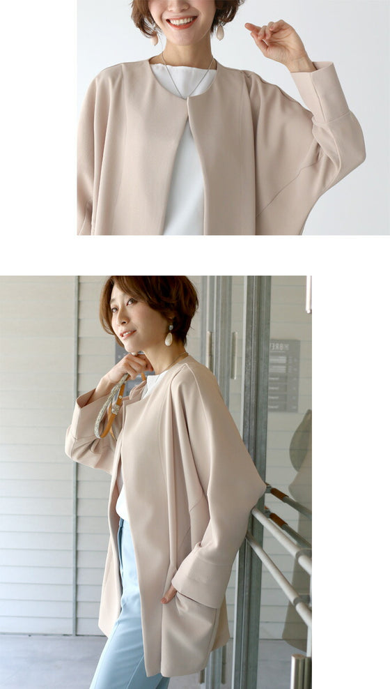 【セール商品返品交換不可】インナーに困らないきれい×ゆったりドルマン春アウター