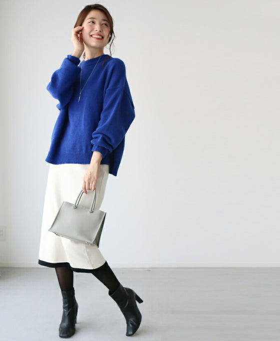 【セール商品返品交換不可】シルエットが絶妙。大人きれいなゆるニット