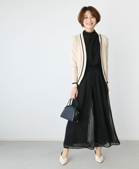 【セール商品返品交換不可】お仕事で大活躍配色きちんとカーデ