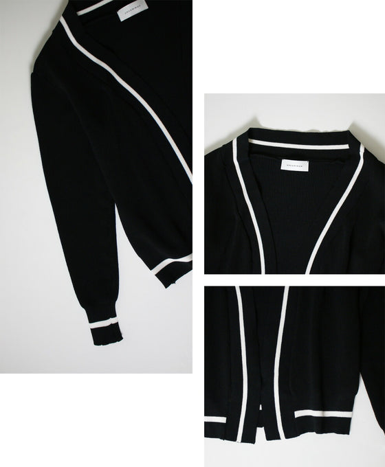 【セール商品返品交換不可】お仕事で大活躍配色きちんとカーデ