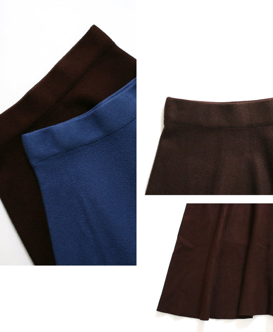 【セール商品返品交換不可】形に拘りました。フォルムが美しいニットフレアスカート