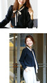 Make your work blouse stylish! No accessories necessary! Two-tone blouse