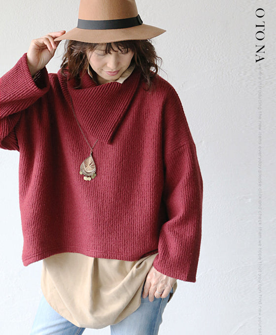 こなれビッグシルエットトップス『ワインレッド』