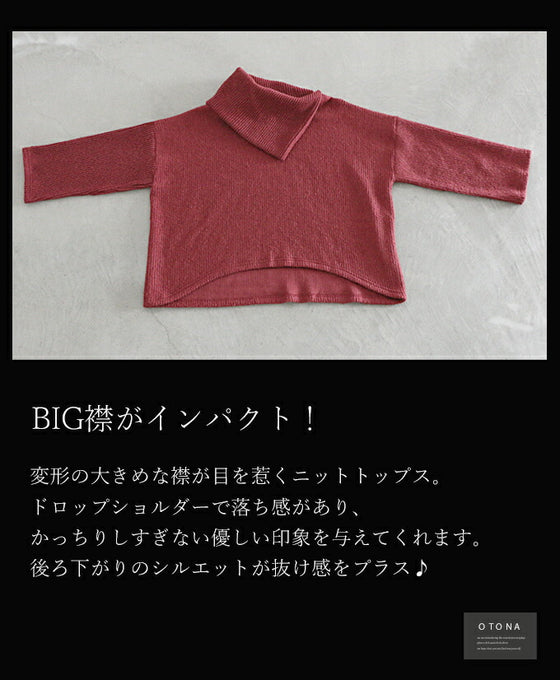 こなれビッグシルエットトップス『ワインレッド』