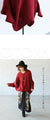 A loose-fitting adult modified dolman top in red