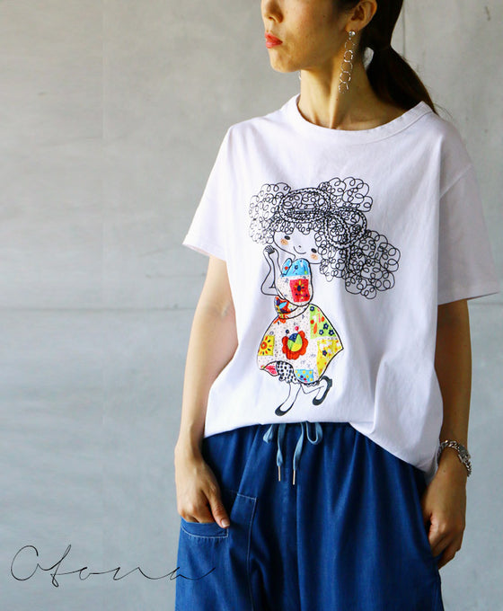 元気をくれるハッピーガールTシャツ『ホワイト』