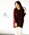 A V-neck dolman top with a double V for a beautiful look (wine red)