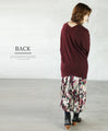 A V-neck dolman top with a double V for a beautiful look (wine red)