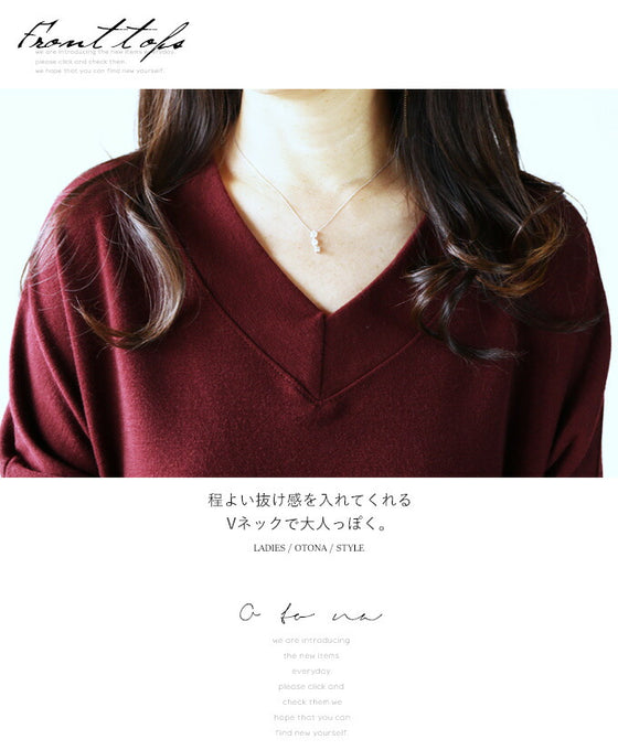 A V-neck dolman top with a double V for a beautiful look (wine red)