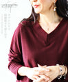 A V-neck dolman top with a double V for a beautiful look (wine red)