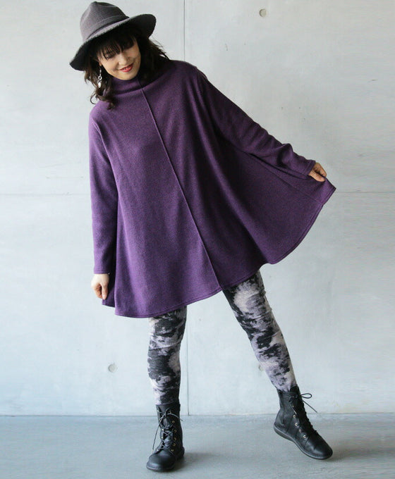 シルエットで高見えニットチュニック。 日常のアップデート!『パープル』