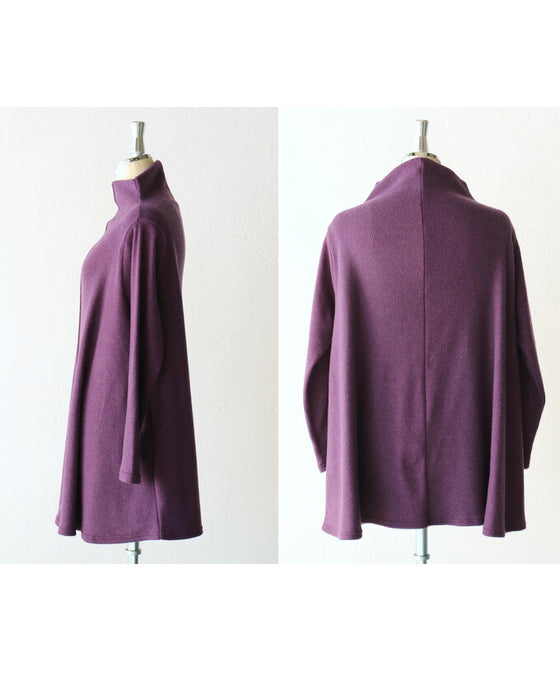 シルエットで高見えニットチュニック。 日常のアップデート!『パープル』