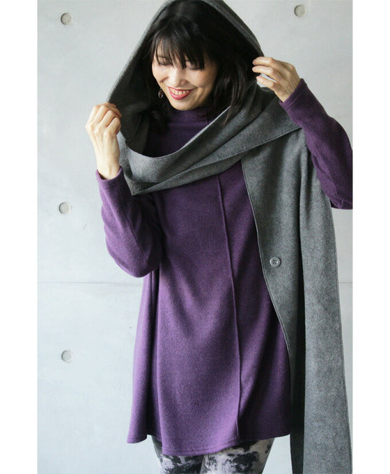 シルエットで高見えニットチュニック。 日常のアップデート!『パープル』