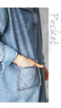 Slits. Loose fit. Enjoy the relaxed and stylish texture of denim.