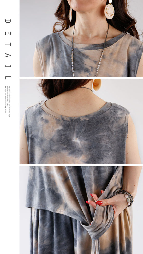 Feminine and mature. A tank top with a design that has a mature dyed look.