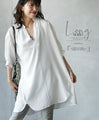 A simple and fluffy long shirt dress