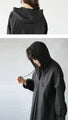 Casual or fashionable in one piece. Back button design hooded dress (black)