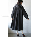 Casual or fashionable in one piece. Back button design hooded dress (black)