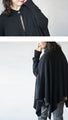 Perfectly functional and stylish, the deformed knit cardigan 