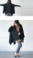 Perfectly functional and stylish, the deformed knit cardigan 