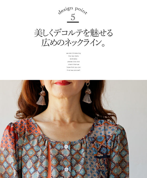 可愛い個性的な存在感。オリエンタル柄ワンピース