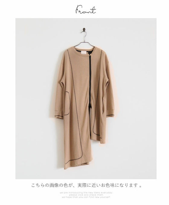 A great vertical effect! The zipper line is effective! Asymmetrical top