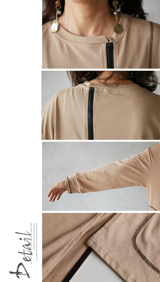 A great vertical effect! The zipper line is effective! Asymmetrical top