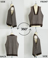 【セール商品返品交換不可】ちょい足しにBESTなVEST ブラウンボーダーニットベスト『ブラウン』