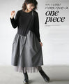 Easy and stylish! Two-tone dress